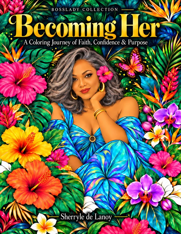 Becoming Her coloring book cover